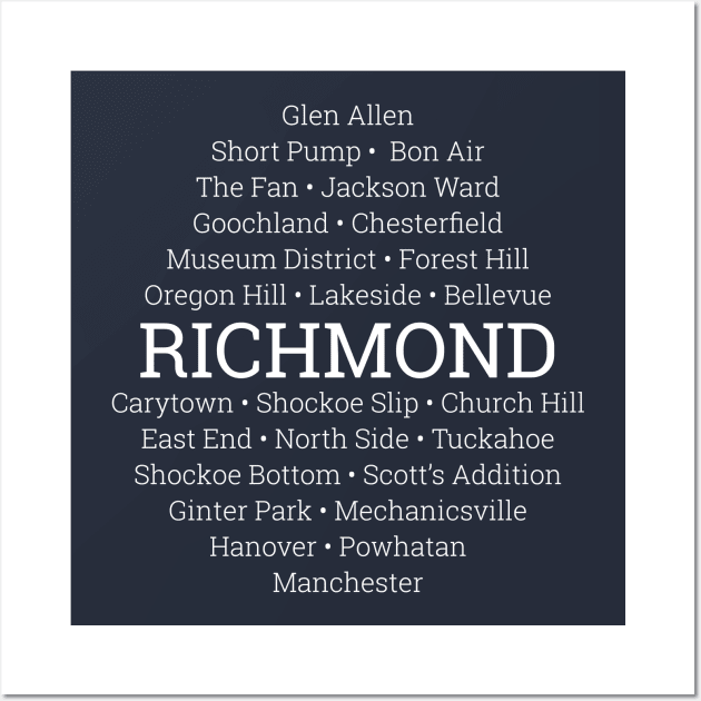 Neighborhoods of Richmond, Virginia Wall Art by Ramabyte